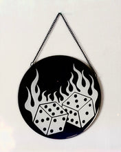 Load image into Gallery viewer, Flamin’ Dice Engraved Mirror
